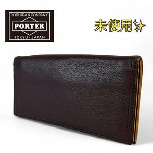 [ unused ] Porter double long wallet 129-06010 Brown / orange 
