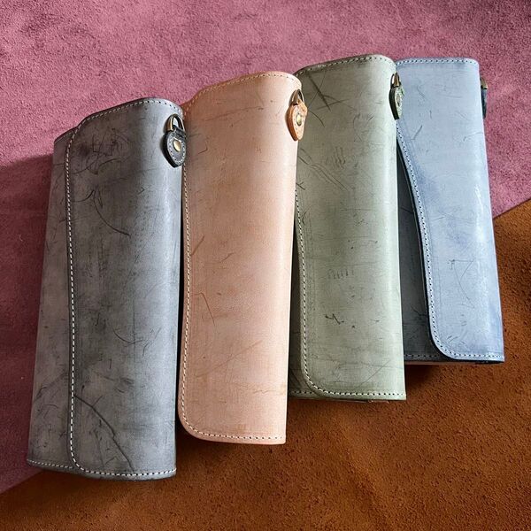 期間限定 4色 黒 緑 ネイビー ブラウン 色選択 長財布 本革 ブライドルレザー メンズ ヌメ革 ロングウォレット レザー 牛革