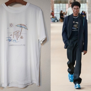 新品 定価3.8万 BOTTER ボッター 23SS T-SHIRT SMALL FIT CARIBBEAN BEACH WHITE ラインストーン Tシャツ Lサイズ TS