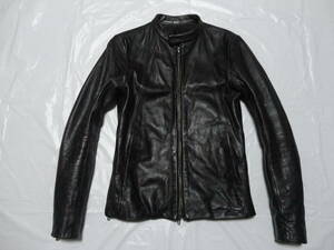  rare high class beautiful processing cow leather beautiful goods * shellac leather jacket black 44 S* Rider's leather jacket blouson * free shipping & prompt decision price.!!