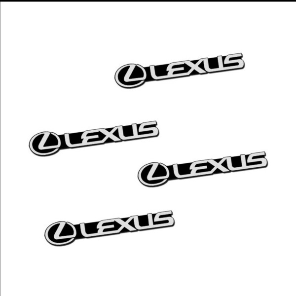 レクサス車スピーカーデカールステッカーインテリア装飾アクセサリーの金属装飾ロゴバッジステッカー4個Set
