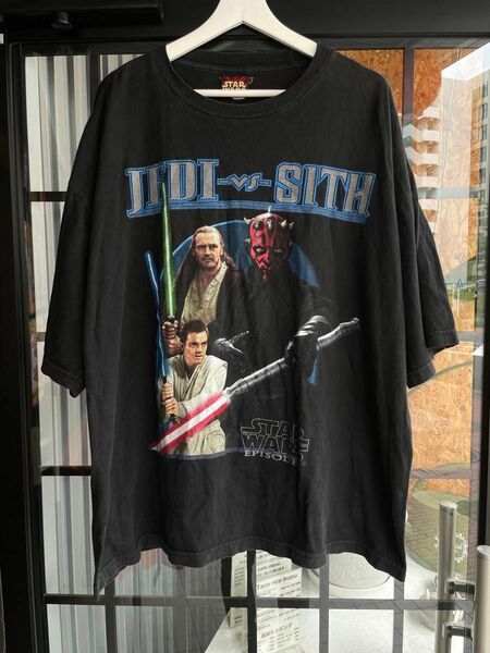 90s USA古着 STAR WARS EPISODE1 スターウォーズ ブラック JEDI VS SITH tシャツ