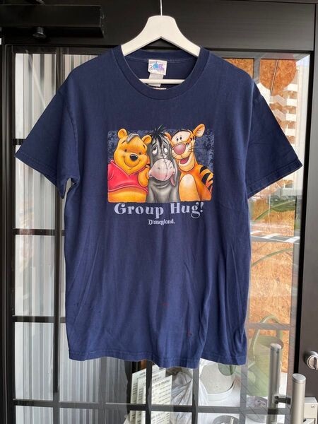 USA古着 ディズニー 半袖 tシャツ プーさん ティガー イーヨー ネイビー ヴィンテージ Pooh