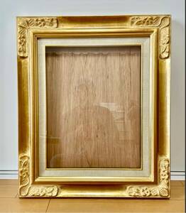 ローレンス角花型　ゴールドF6 木製ガラスの油彩額縁　世界堂　美品