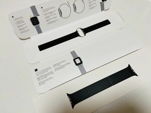 ほぼ新品 Apple Watch 38mm 40mm 41mm 純正品 ブラック レザーリンク バンド ベルト アップルウォッチ 黒