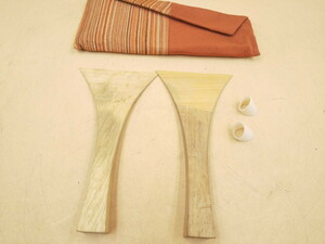 Y6-108^ shamisen chopsticks traditional Japanese musical instrument wooden 2 point 