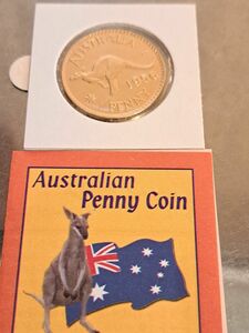 オーストラリアペニーコイン　プルーフ品質　金メッキ　外国コイン　エリザベスコイン　カンガルーコイン　