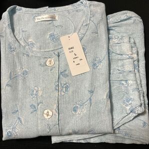 レディース 夏用パジャマ 綿100% 新品タグ付き 7分袖7分丈 L