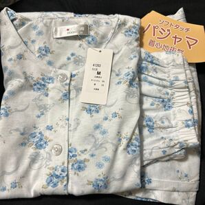 肌ざわりやわらか綿混レディースパジャマ 新品 M