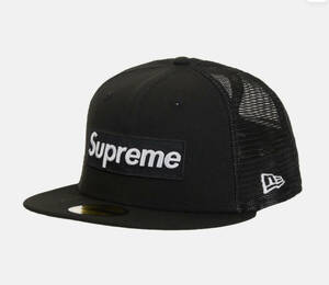 海外限定サイズ 8 supreme Box Logo Mesh Back New Era black