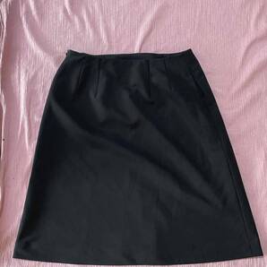 ※Bランク※【中古】enjoie_9号_Aラインスカート(無地/黒:ブラック)51873/アンジョア/かわいい/オシャレ/OL会社制服/事務服/