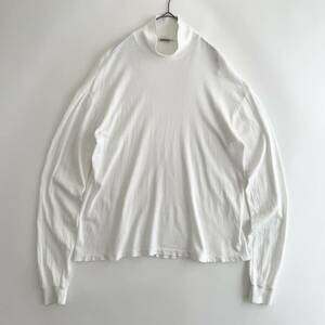 【美品】AURALEE size/3 (ic) -SEAMLESS HI NECK L/S TEE- 春夏 薄手 日焼け防止 美容男子 オーラリー ロンT ニット カットソー ホワイト