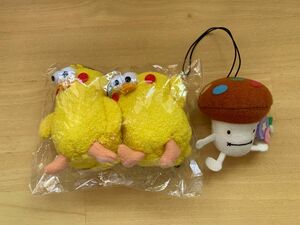 マスコットキャラクター　ドコモダケ＆ポインコ兄弟 ぬいぐるみキーホルダー