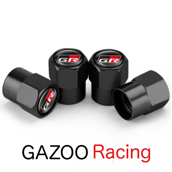 送料無料 4個セット ブラック GAZOO Racing エアーバルブ キャップ カバー ガズーレーシング エアバルブ GR グッズ 外装品 parts