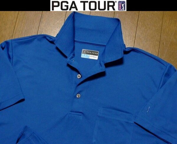 L日本サイズ位★セール送無料★超希少 PGAツアー USA限定モデル1点物 美品 4方向伸縮速乾除湿ポケット付 ピージーエーツアー ポロシャツ