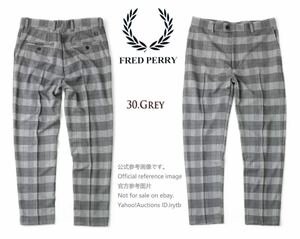 【未開封未使用タグ付】【XL】 フレッドペリー グレンチェック ジャージ テーパード FRED PERRY ジャージスラックス ストレッチ スリム