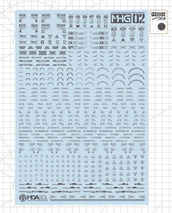 hobby-mio MHG02-004 grey caution decal 1/100 1/144 all-purpose water transcription type decal 