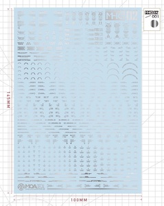 hobby-mio　 MHG02-001銀色　コーションデカール　1/100 1/144 汎用　水転写式デカール