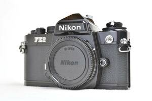 【きれいな動作品】Nikon ニコンFE2 ブラック 　清掃・整備・モルト交換済　電池付きでこのまま使える状態良好品