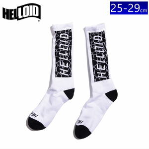 ●[M/L(25-29cm)]24 HELLOID SOCKS CRASH カラー:WHITE メンズ おしゃれソックス 靴下 スノーボード スノボ スキー