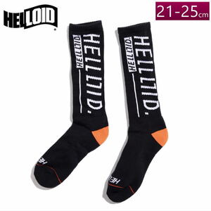 ●[S/M(21-25cm)]24 HELLOID SOCKS LOGO カラー:BLACK レディース おしゃれソックス 靴下 スノーボード スノボ スキー