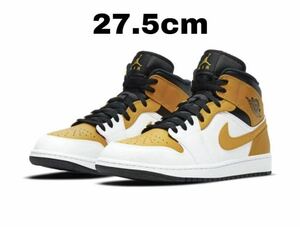 ナイキ エアジョーダン1 ミッド ユニバーシティ ゴールド 新品 27.5cm Nike Air Jordan 1 Mid University Gold 554724-170