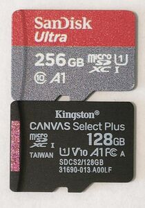 microSDXCカード 256GB+128GB 2枚セット 正規品 SanDisk Kingston