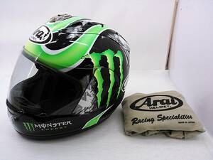 【送料無料】程度上 Arai アライ RX-7 RR5 CRUTCHLOW クラッチロー モンスターエナジー Sサイズ フルフェイスヘルメット