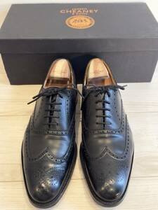 [ free shipping * several times use ]jose borderless - knee JOSEPH CHEANEY BROAD2| Broad 2| Wing chip black size :UK7( original shoe keeper attaching )