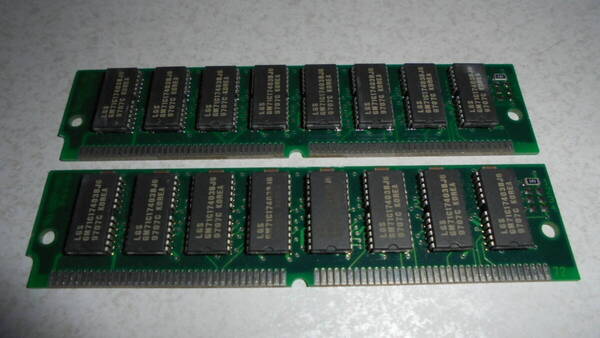 240605001★LG Semicon GM71C17403BJGチップ搭載 SIMMメモリ 16MB×2枚