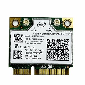無線LANカード Intel Centrino Advanced-N 6205 62205ANHMW 動作確認済 PCパーツ 修理 部品 パーツ YA3082