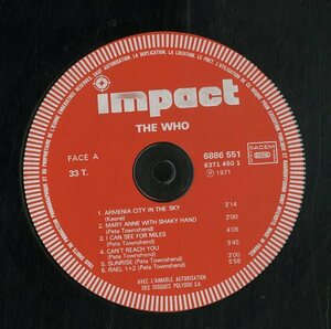 A00567200/LP/ザ・フー (THE WHO)「The Who (6886-551・IMPACT)」