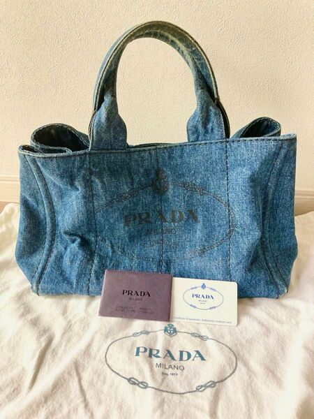 PRADA プラダ カナパ トートバッグ　デニム　