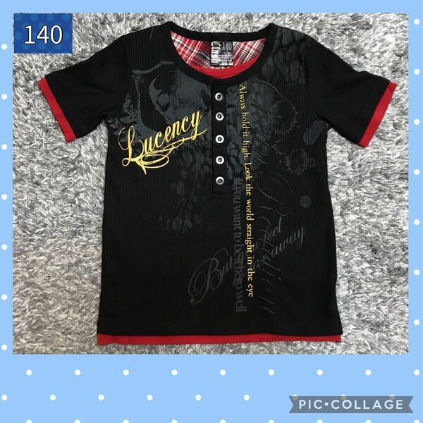 カッコいいカットソー　Tシャツ　黒　サイズ140 未使用品