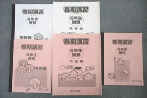 WP25-005 浜学園 6年生 春期講習 算数/国語/理科 テキストセット 2020 計3冊 35M2C