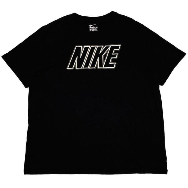 NIKE ナイキ 半袖Tシャツ ブラック ロゴT 夏物古着 b97 XXL相当