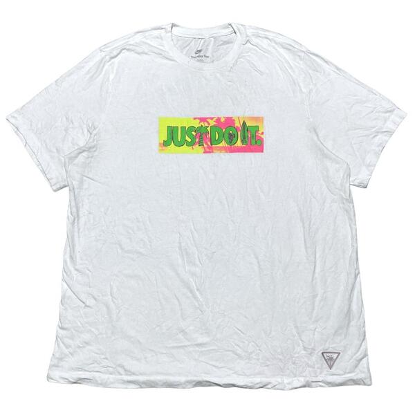 ナイキ 半袖Tシャツ ビーチパーティー 白T ロゴT 夏物古着 b99① XXL相当
