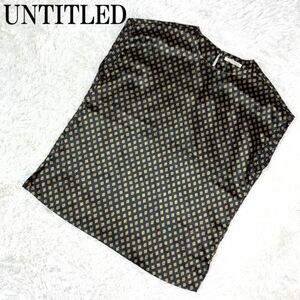 UNTITLED アンタイトル ノースリーブブラウス 袖なし 黒 ポリエステル100％ 総柄 ブラック B6825