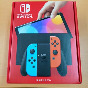 新品未開封 Nintendo Switch（有機ELモデル） Joy-Con(L) ネオンブルー/(R) ネオンレッド HEG-S-KABAA 保証印あり