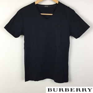 美品 BURBERRY BLACK LABEL 半袖Tシャツ ブラック サイズ2 返品可能 送料無料