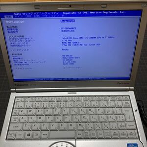 ノートパソコン Panasonic Let's note CF-SX2 Core i5-3340M メモリ4GB HDD無 BIOSのみ確認 ジャンク品 ②