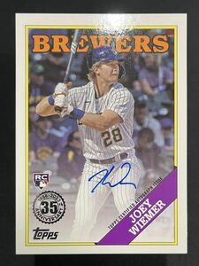 Joey Wiemer 2023 Topps 1988 Insert Rookie On Card Auto