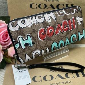 コーチ COACH 長財布 財布 シグネチャー ミント サーフ COACH X MINT+ SERF コラボ 長財布 ロングジップアラウンド キャンバス CM837 A331