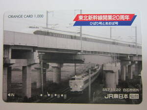 ＪＲ東日本オレンジカード使用済み　東北新幹線開業２０周年