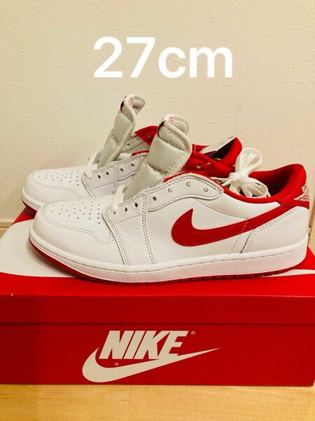 Nike Air Jordan 1 Retro Low OG "White and University Red" 27cm