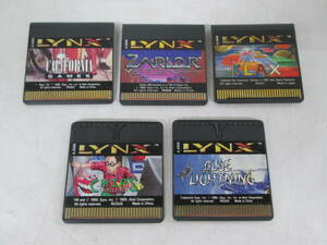 [0607n Y10898]ATARI LYNX links game soft 5ps.@ summarize CALIFORNIA GAMES/ZARLOR MERCENARY/BLUE LIGHTNING/CHIP'S/KLAX