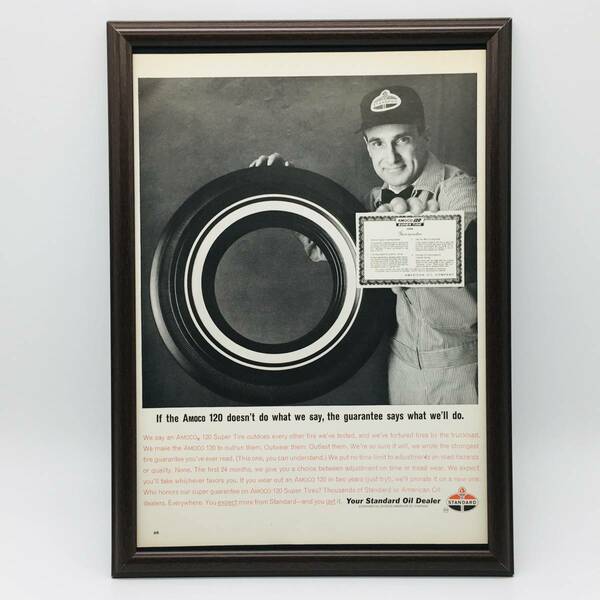 『スタンダード オイル 』ビンテージ 広告　60年代　フレーム 付 ポスター 当時物 額付 LIFE 雑誌 アンティーク STANDARD OIL