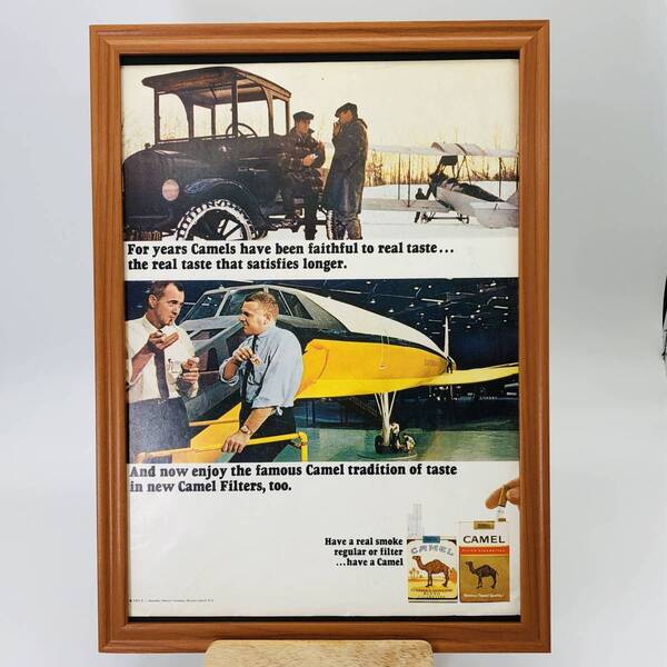 『 キャメル 煙草 ( CAMEL )』ビンテージ 広告 60年代 フレーム 付 ポスター 当時物 額付 LIFE 雑誌 アンティーク