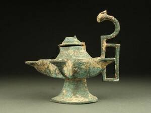 【宇】FB126 古代ペルシャ 青銅器 オイルランプ 時代物
