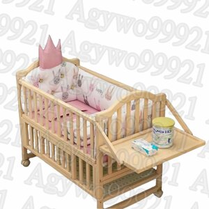  crib for infant playpen wooden folding possibility crib ... multifunction baby bed in bed height adjustment 120*66cm